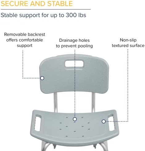 Gray bathroom bench and raised toilet seat — photo 4