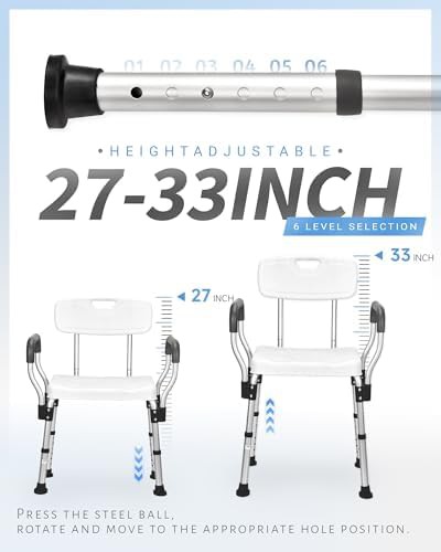 Heavy duty shower chair with backrest — photo 4