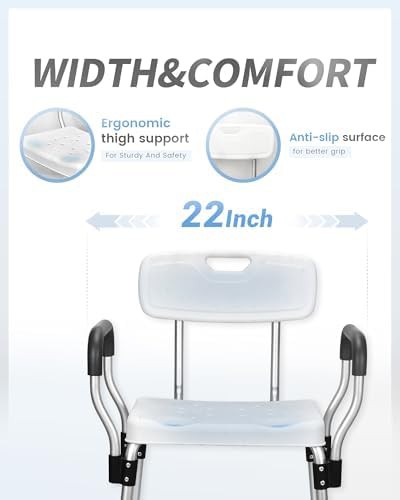 Heavy duty shower chair with backrest — photo 5