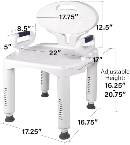 Wide Shower Seat with Padded Arms and Back — photo 3