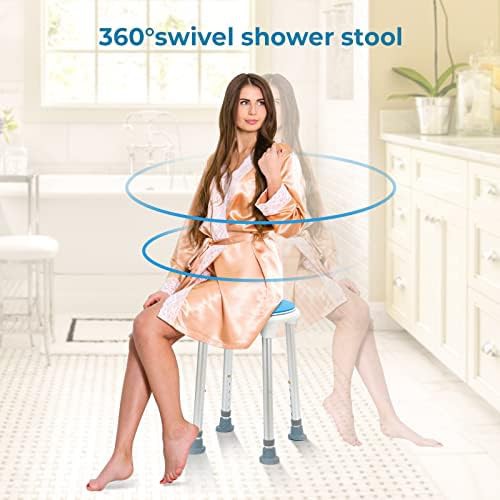 Aluminum adjustable height shower stool 350 lbs — photo 3