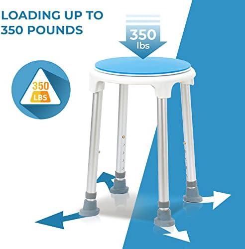 Aluminum adjustable height shower stool 350 lbs — photo 4