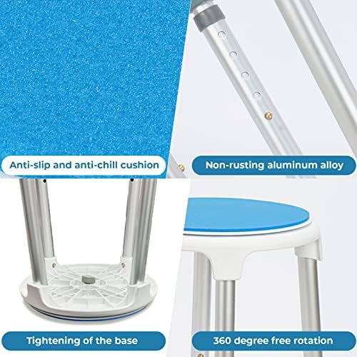 Aluminum adjustable height shower stool 350 lbs — photo 5