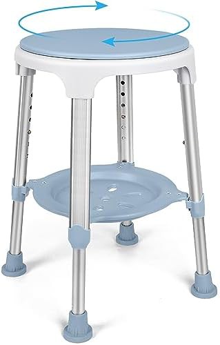 Adjustable swivel seat stool for seniors