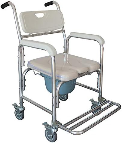 Rolling shower wheelchair with armrests