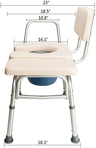 Transfer bench and commode with bucket — photo 3