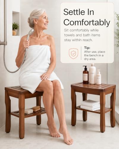 Bamboo Shower Stool with Removable Cushion — photo 3