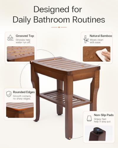 Bamboo Shower Stool with Removable Cushion — photo 5