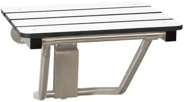 White Slatted Folding Transfer Bench 28 Inch