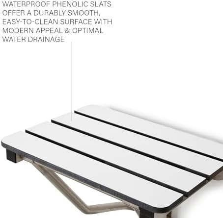 White Slatted Folding Transfer Bench 24 Inch — photo 5