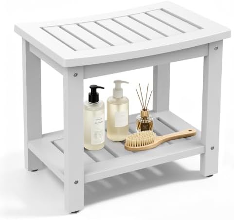 White poly lumber waterproof shower stool