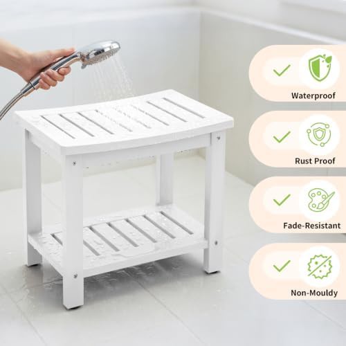White poly lumber waterproof shower stool — photo 3