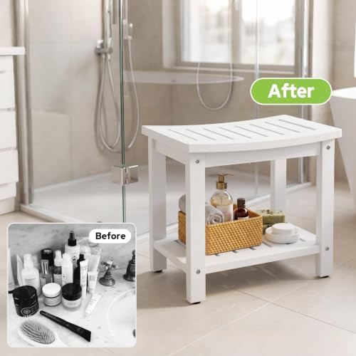 White poly lumber waterproof shower stool — photo 5