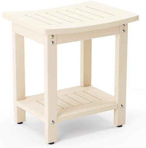 Sand colored HDPS transfer shower bench