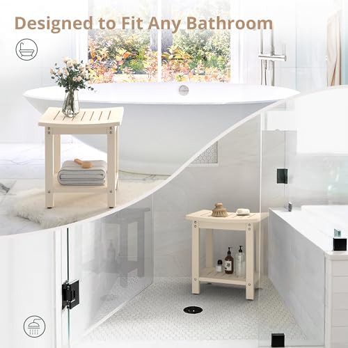 Sand colored HDPS transfer shower bench — photo 4