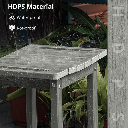 Gray waterproof shower bench with storage shelf — photo 5
