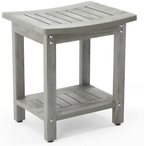Gray waterproof spa stool for inside shower