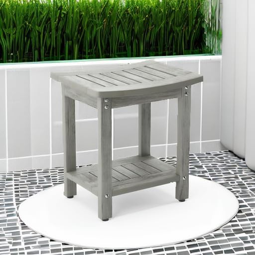 Gray waterproof spa stool for inside shower — photo 5