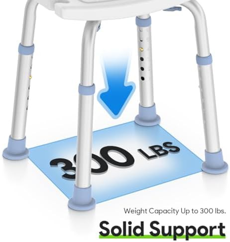 Adjustable height aluminum shower stool — photo 4