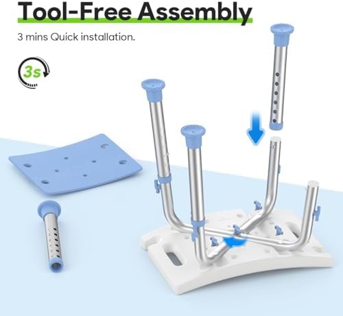 Adjustable height aluminum shower stool — photo 5