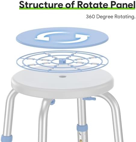 Rotating swivel seat shower stool — photo 3