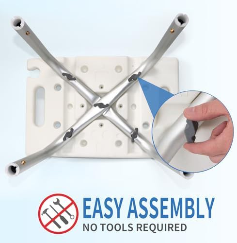 Adjustable height tool free shower stool — photo 5
