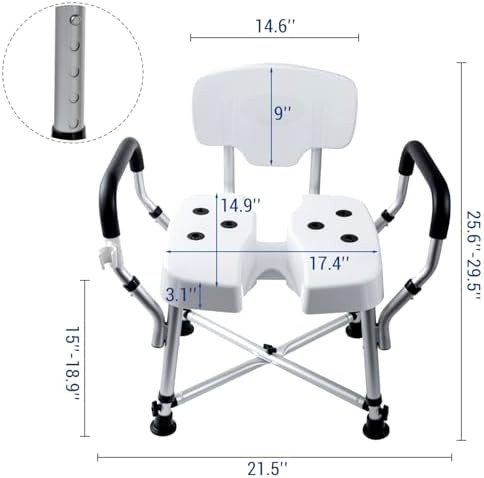 Heavy duty bath seat with hygienic cutout — photo 5