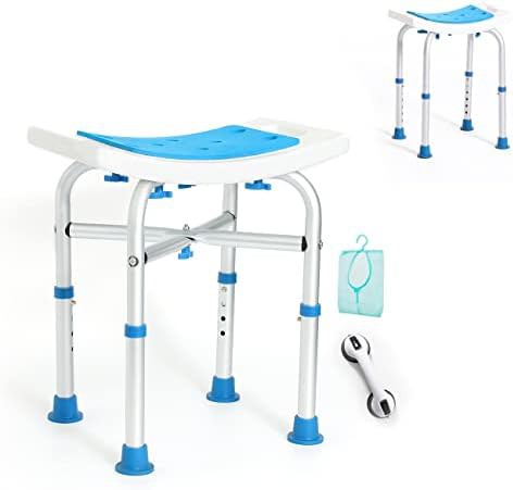 Classical adjustable height shower chair