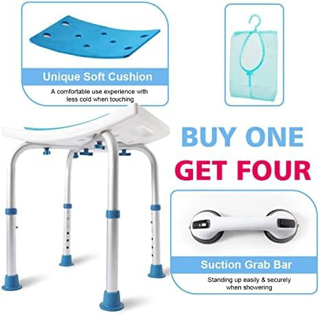 Classical adjustable height shower chair — photo 3