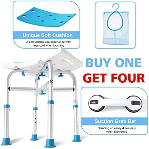 Classical adjustable height shower chair — photo 5