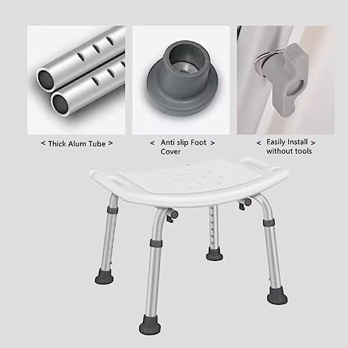 White shower safety chair with backrest — photo 3
