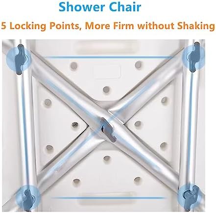 White shower safety chair with backrest — photo 4