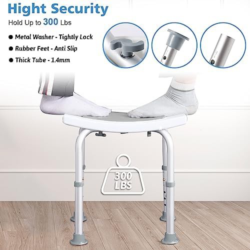 Adjustable Shower Chair with Included Grab Bar — photo 3