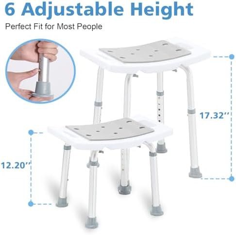 Adjustable Shower Chair with Included Grab Bar — photo 4