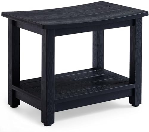 Large black heavy duty shower stool
