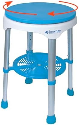 Rotating bath stool with cushioned seat