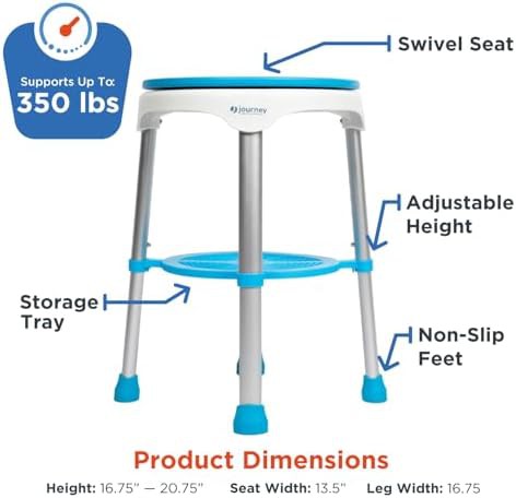 Rotating bath stool with cushioned seat — photo 3