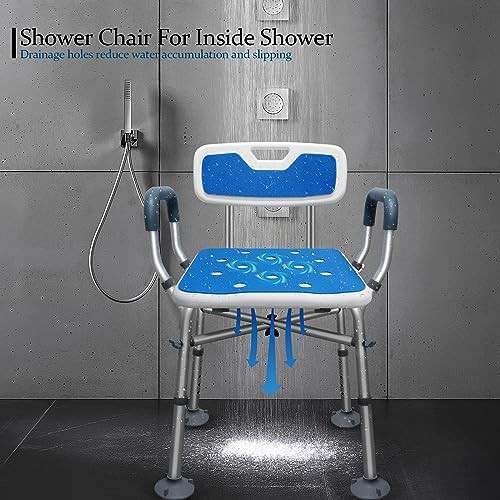 Heavy duty shower chair with armrests — photo 4