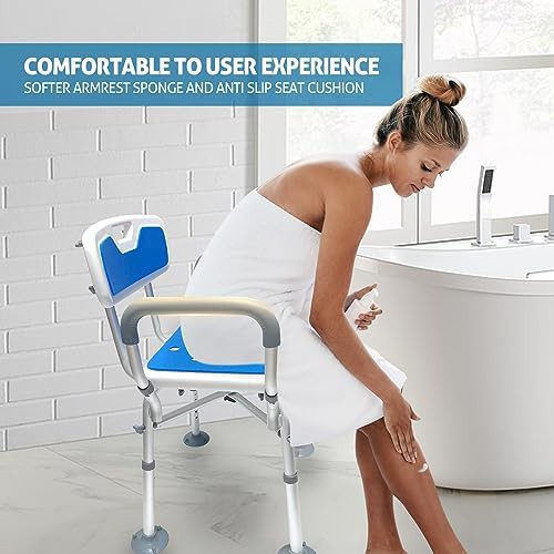 Heavy duty shower chair with armrests — photo 5