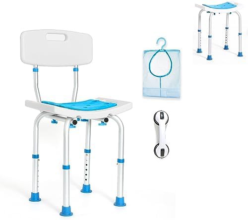 Basic shower chair with supportive backrest