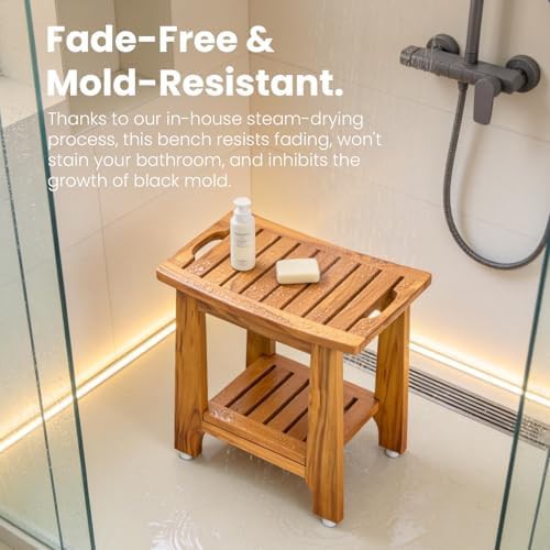 Standard teak shower bench 18 inch — photo 4