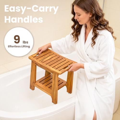 Standard teak shower bench 18 inch — photo 5