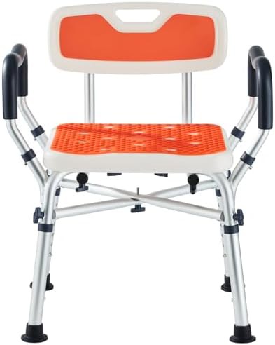 Heavy duty shower chair with arms and back