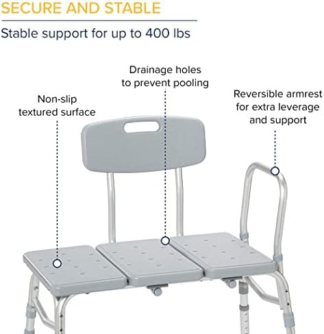 Adjustable transfer bench and steel commode chair — photo 4
