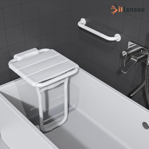 Wall mounted folding seat with grab bar — photo 5