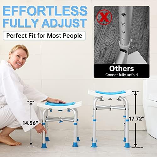 Heavy duty aluminum shower chair with backrest — photo 3