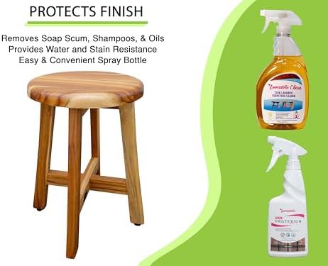 Shoji teak stool with cleaner and sealer — photo 3