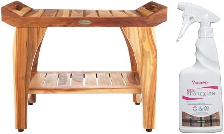 Tranquility teak stool with protective sealer