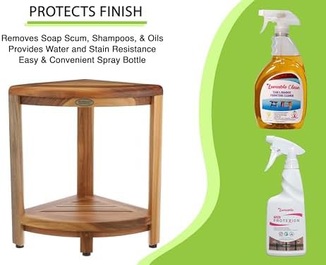 Oasis teak corner stool with cleaner — photo 3