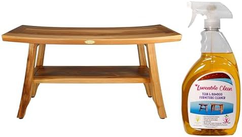 Satori teak stool with furniture cleaner